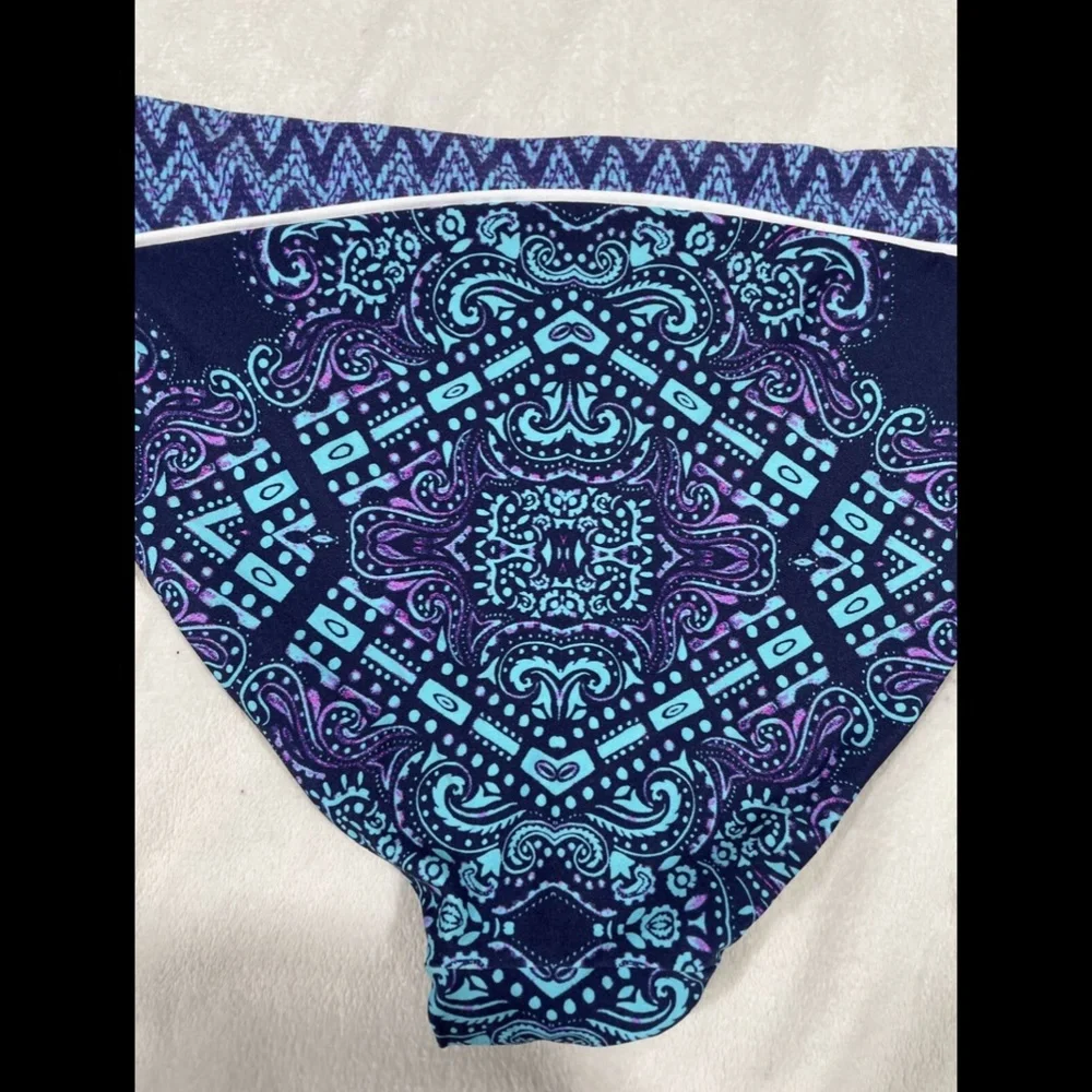 NEW Red Carter Allover Reversible Bikini Bottom Blue/Purple [ S/6 Small‎ ]
